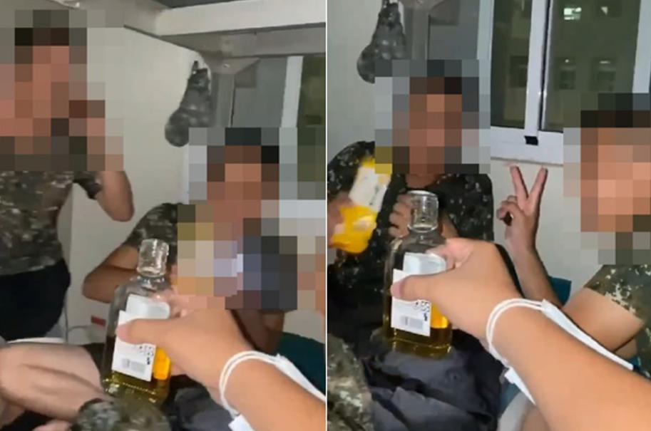 臺(tái)軍在宿舍開(kāi)“飲酒趴”。圖片來(lái)源：臺(tái)灣“中時(shí)新聞網(wǎng)”。