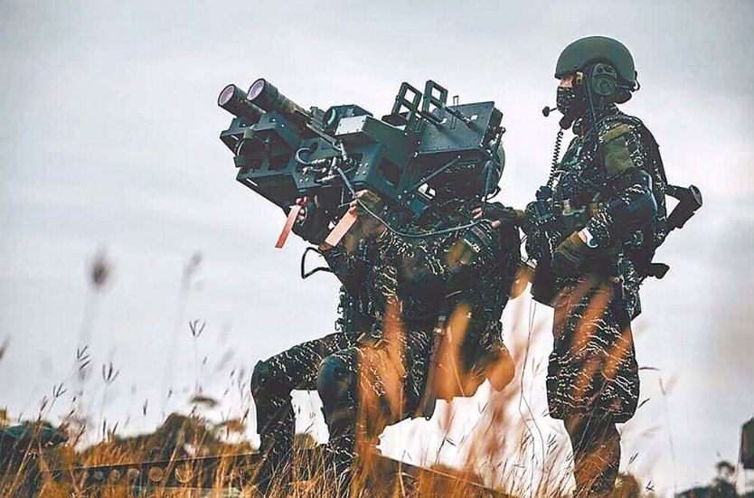臺(tái)海軍陸戰(zhàn)隊(duì)肩抗“毒刺”導(dǎo)彈發(fā)射器準(zhǔn)備射擊。圖片來(lái)源：臺(tái)灣“中時(shí)新聞網(wǎng)”。