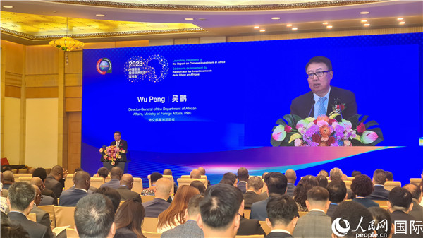 外交部非洲司司長吳鵬致辭。人民網(wǎng)記者 萬宇攝