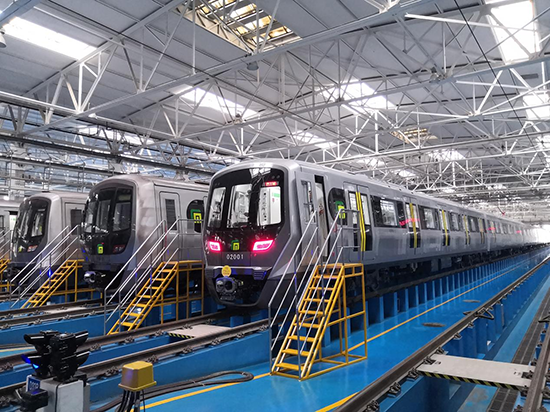 石家莊地鐵二號線列車。 中車齊車集團石家莊公司供圖