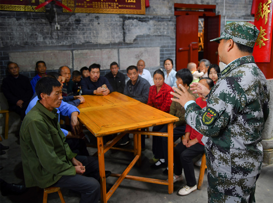民兵學(xué)習(xí)宣講。受訪單位供圖