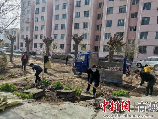 圖為尖扎干部職工生態(tài)建設(shè)和環(huán)境保護(hù)現(xiàn)場(chǎng)。尖宣 供圖