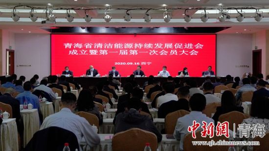 圖為青海省清潔能源持續(xù)發(fā)展促進(jìn)會成立大會現(xiàn)場。王國棟攝
