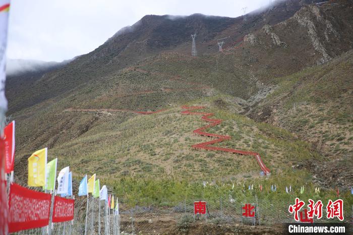 圖為拉薩南北山綠化工程拉薩曲水縣才納村5號片區(qū)。　貢確 攝