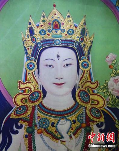 安多強巴繪制的《度母》唐卡。<a target='_blank' href='/'><p  align=