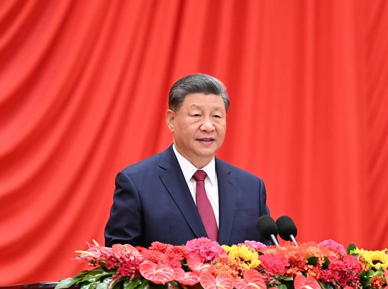 △2024年9月30日，慶祝中華人民共和國成立75周年招待會在北京人民大會堂隆重舉行。習(xí)近平總書記出席招待會并發(fā)表重要講話。