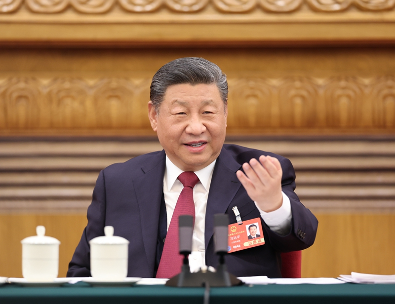 2025年3月5日下午，習近平總書記參加他所在的十四屆全國人大三次會議江蘇代表團審議。