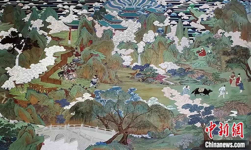 臨摹、補(bǔ)繪的青海瞿曇寺壁畫。受訪者 供圖